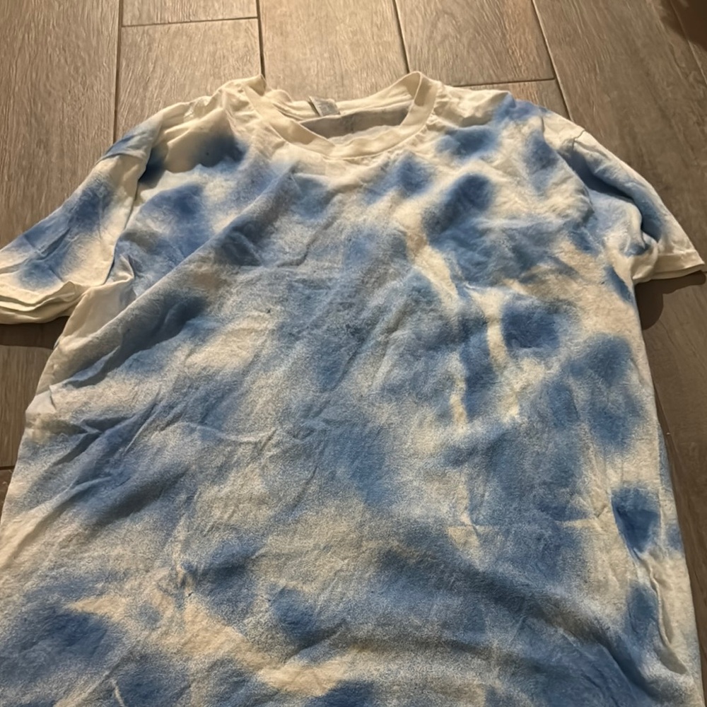 Blue and White Tie-Dye Men's Shirt